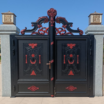 汕尾陆丰河西石头山别墅铝艺门装置项目