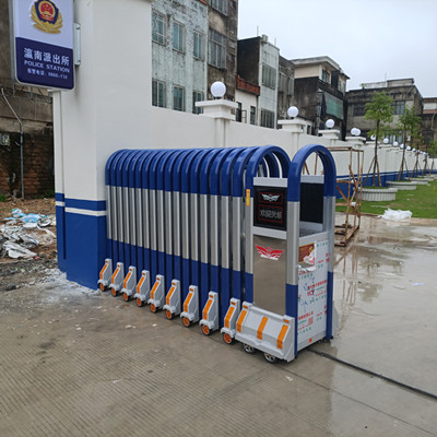 汕尾陆丰甲子镇赢南派出所大门制作装置铝合金热镀电动伸缩门