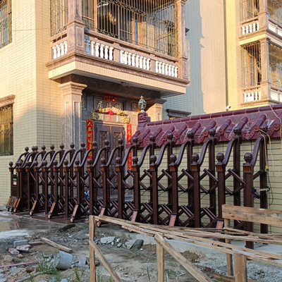 汕尾陆丰甲西湖澳村李总别墅装置铝合金豪华电动伸缩门项目